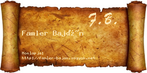 Famler Baján névjegykártya